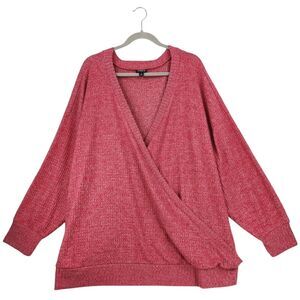 Torrid Size 5 5XL Pullover Faux Wrap Drape Sweater Dolman Sleeve Yoga‎ Comfy